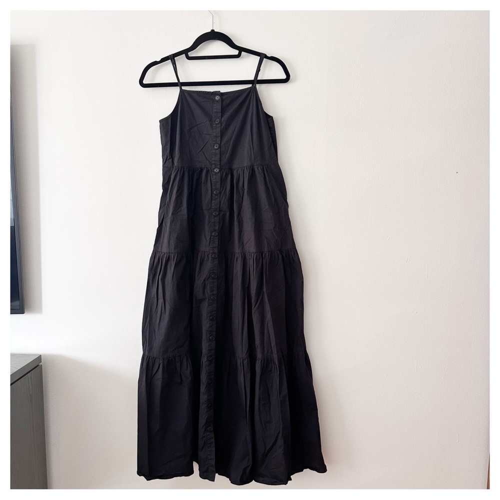 Sea New York Button Front Maxi Dress‎ Black size 4